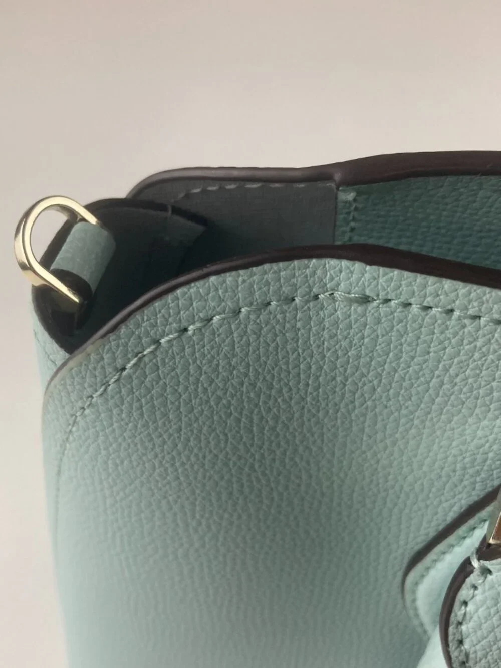 Kate Spade NY Spring Meadow Tote Bag Logo 2 Handle Purse Satchel Teal Mint Used